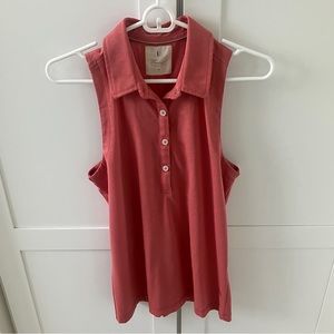 Linksoul women’s sleeveless golf polo pink medium